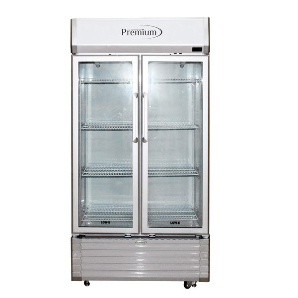 Premium Levella Premium Levella 16 cu. ft. Commercial Display Refrigerator Two Glass Door Merchandiser in Silver PRN165DX
